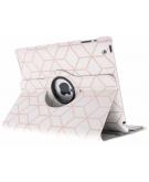 360° Draaibare Design Bookcase voor iPad 2 / 3 / 4 - Cubes Rose Gold