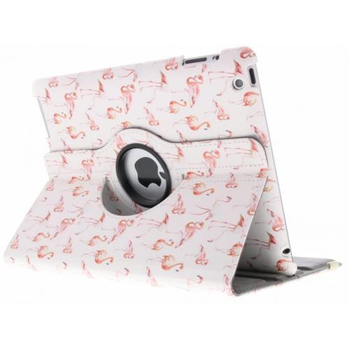 360° Draaibare Design Bookcase voor iPad 2 / 3 / 4 - Flamingo