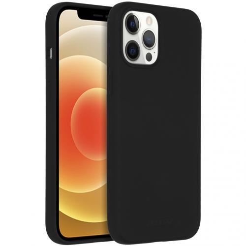 Accezz Liquid Silicone Backcover met MagSafe voor de iPhone 12 Pro Max - Zwart
