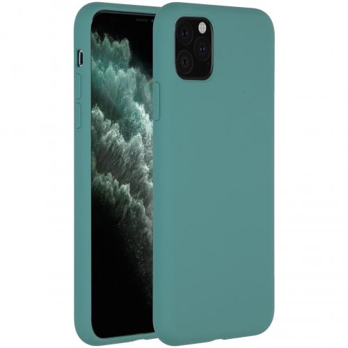 Accezz Liquid Silicone Backcover voor de iPhone 11 Pro Max - Donkergroen