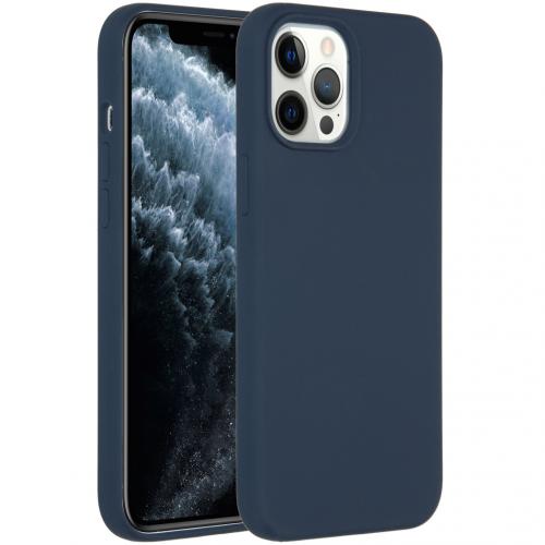 Accezz Liquid Silicone Backcover voor de iPhone 12 Pro Max - Donkerblauw