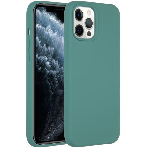 Accezz Liquid Silicone Backcover voor de iPhone 12 Pro Max - Donkergroen