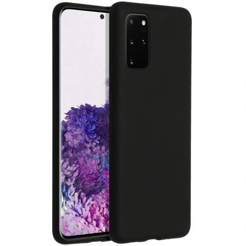 Accezz Liquid Silicone Backcover voor de Samsung Galaxy S20 Plus - Zwart