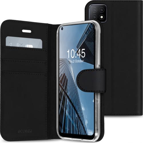 Accezz Wallet Softcase Booktype voor de Oppo A53 / A53s - Zwart