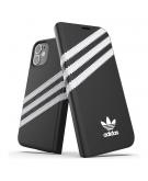 Adidas - iPhone 12 mini Hoesje - 3-Stripes Book Case Zwart