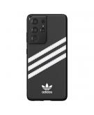 Adidas - Samsung Galaxy S21 Ultra Hoesje - 3-Stripes Book Case Zwart