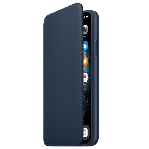 Apple Leather Folio Booktype voor iPhone 11 Pro Max - Deep Sea Blue