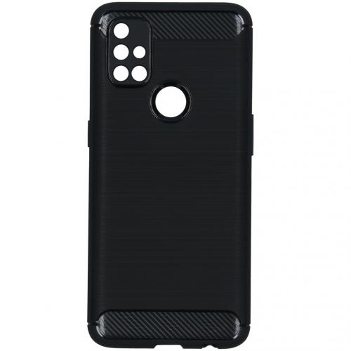 Brushed Backcover voor de OnePlus Nord N10 5G - Zwart