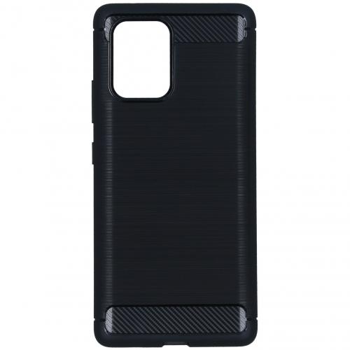 Brushed Backcover voor de Samsung Galaxy S10 Lite - Zwart