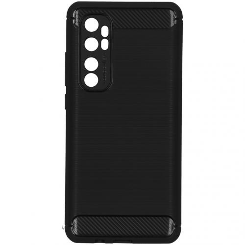 Brushed Backcover voor de Xiaomi Mi Note 10 Lite - Zwart