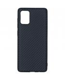 Carbon Softcase Backcover voor de Samsung Galaxy A71 - Zwart