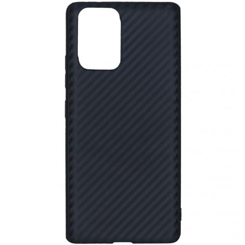 Carbon Softcase Backcover voor de Samsung Galaxy S10 Lite - Zwart