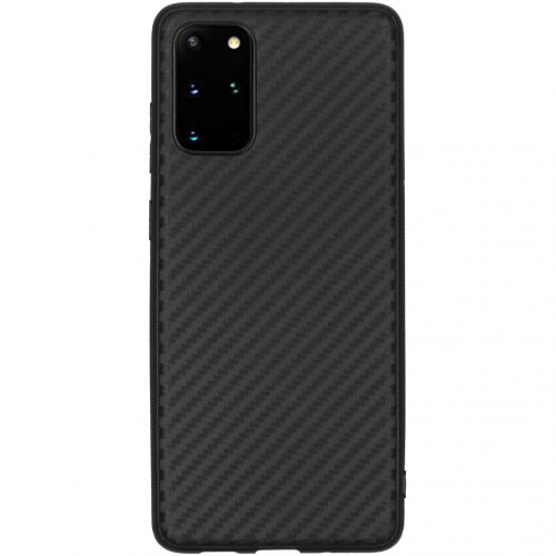 Carbon Softcase Backcover voor de Samsung Galaxy S20 Plus - Zwart