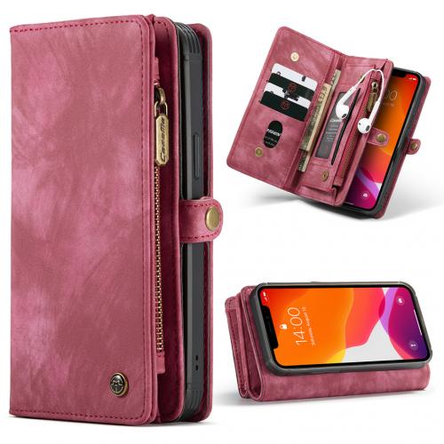 CaseMe Luxe Lederen 2 in 1 Portemonnee Booktype voor de iPhone 12 Pro Max - Rood
