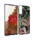 Design voor de Samsung Galaxy S21 hoesje - Jungle - Groen / Roze