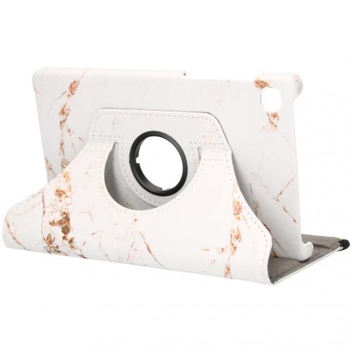 iMoshion 360° Draaibare Design Bookcase voor de Galaxy Tab A7 Lite - White Marble