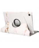 iMoshion 360° Draaibare Design Bookcase voor de Galaxy Tab A7 - White Marble