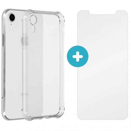 iMoshion Anti-Shock Backcover + Glass Screenprotector voor de iPhone Xr - Transparant