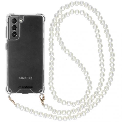 iMoshion Backcover met koord - Parels voor de Samsung Galaxy S21 Plus - Transparant