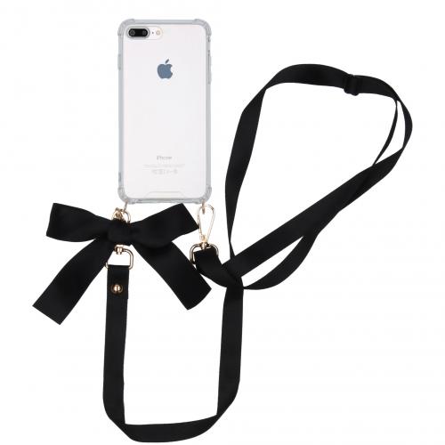 iMoshion Backcover met koord - Satijn voor de iPhone 8 Plus / 7 Plus - Zwart