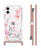 iMoshion Design hoesje met koord voor de iPhone 12 Mini - Bloem - Roze
