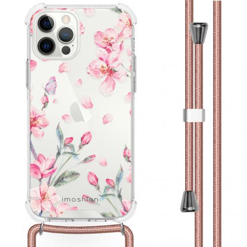 iMoshion Design hoesje met koord voor de iPhone 12 Pro Max - Bloem - Roze