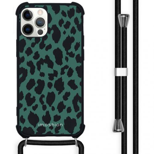 iMoshion Design hoesje met koord voor de iPhone 12 Pro Max - Luipaard - Groen / Zwart