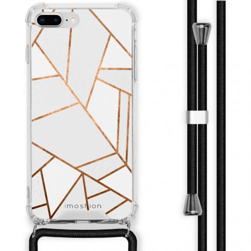 iMoshion Design hoesje met koord voor de iPhone 8 Plus / 7 Plus - Grafisch Koper - Wit / Goud