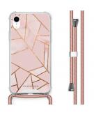 iMoshion Design hoesje met koord voor de iPhone Xr - Grafisch Koper - Roze / Goud