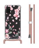 iMoshion Design hoesje met koord voor de Samsung Galaxy A41 - Bloem - Roze