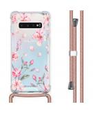 iMoshion Design hoesje met koord voor de Samsung Galaxy S10 - Bloem - Roze