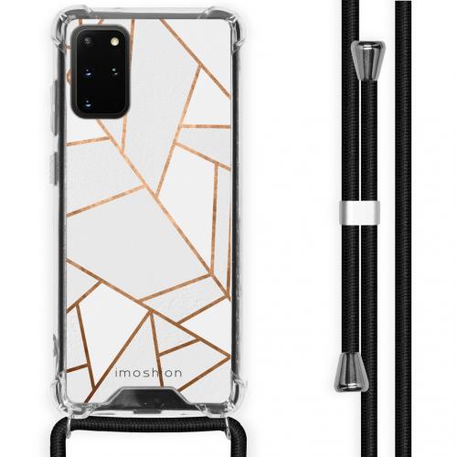 iMoshion Design hoesje met koord voor de Samsung Galaxy S20 Plus - Grafisch Koper - Wit / Goud