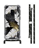 iMoshion Design hoesje met koord voor de Samsung Galaxy S9 - Bladeren - Zwart / Goud