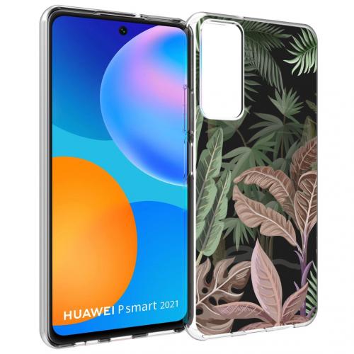 iMoshion Design hoesje voor de Huawei P Smart (2021) - Jungle - Groen / Roze
