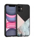iMoshion Design hoesje voor de iPhone 11 - Marmer - Roze / Zwart