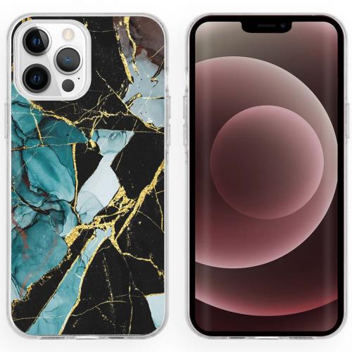 iMoshion Design hoesje voor de iPhone 13 Pro Max - Marmer - Gebroken Blauw