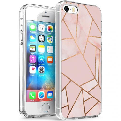 iMoshion Design hoesje voor de iPhone 5 / 5s / SE - Grafisch Koper - Roze / Goud
