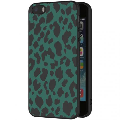 iMoshion Design hoesje voor de iPhone 5 / 5s / SE - Luipaard - Groen / Zwart