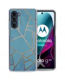 iMoshion Design hoesje voor de Motorola Moto G200 - Grafisch Koper - Blauw / Goud
