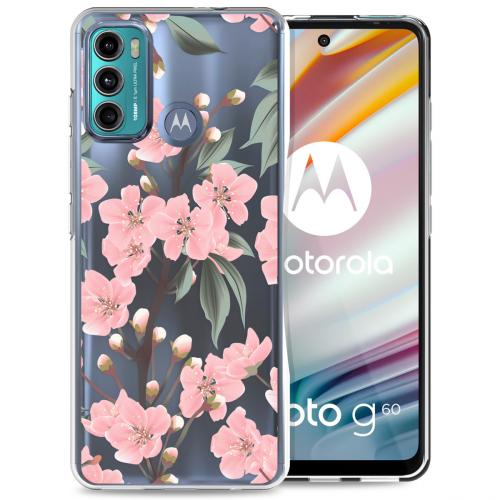 iMoshion Design hoesje voor de Motorola Moto G60 - Bloem - Roze / Groen