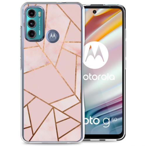 iMoshion Design hoesje voor de Motorola Moto G60 - Grafisch Koper - Roze / Goud