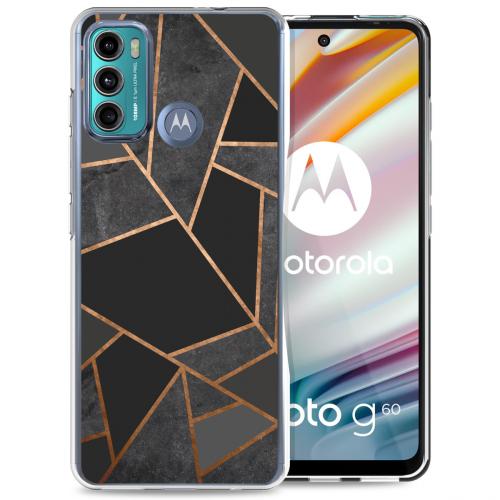 iMoshion Design hoesje voor de Motorola Moto G60 - Grafisch Koper - Zwart / Goud