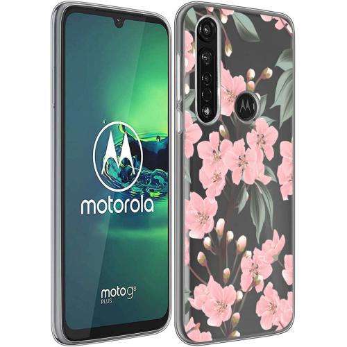 iMoshion Design hoesje voor de Motorola Moto G8 Power - Bloem - Roze / Groen