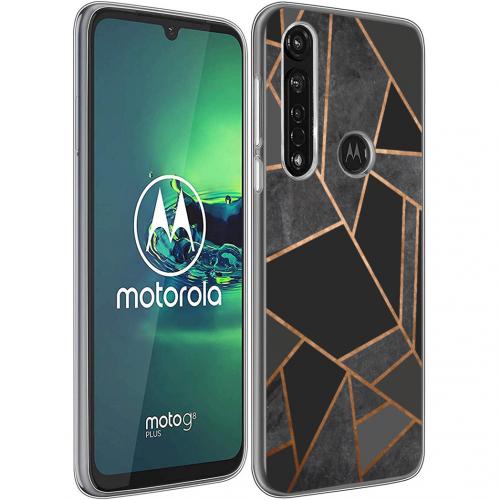 iMoshion Design hoesje voor de Motorola Moto G8 Power - Grafisch Koper - Zwart / Goud