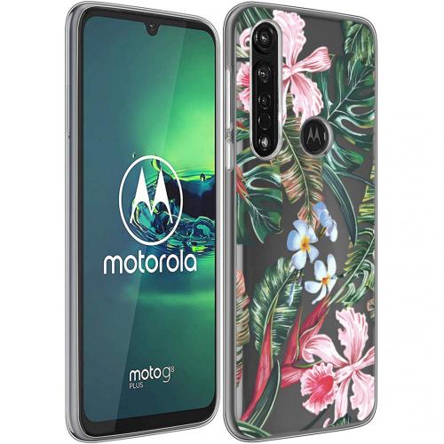 iMoshion Design hoesje voor de Motorola Moto G8 Power - Jungle - Groen / Roze