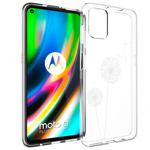 iMoshion Design hoesje voor de Motorola Moto G9 Plus - Paardenbloem - Wit