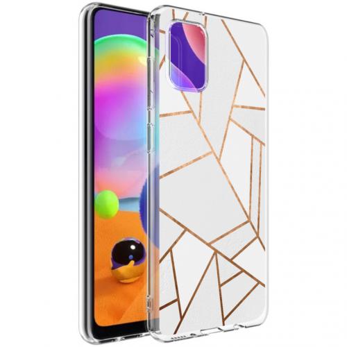 iMoshion Design hoesje voor de Samsung Galaxy A31 - Grafisch Koper - Wit / Goud