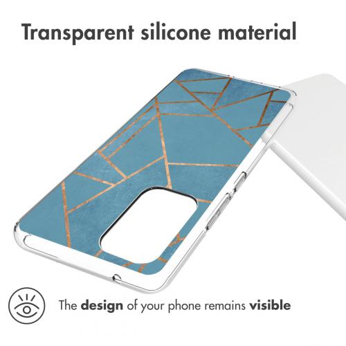 iMoshion Design hoesje voor de Samsung Galaxy A53 - Grafisch Koper - Blauw / Goud