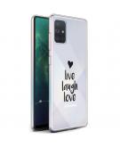 iMoshion Design hoesje voor de Samsung Galaxy A71 - Live Laugh Love - Zwart