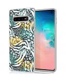 iMoshion Design hoesje voor de Samsung Galaxy S10 - Jungle - Wit / Zwart Groen